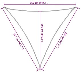 100% poliészter oxford szövet napvitorla 3,6x3,6x3,6 m