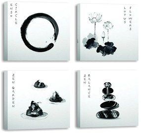Kép szett 4 db-os 30x30 cm Japanese Zen – Wallity