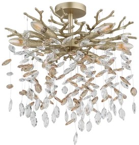 Globo 64138DG - QUEENA rúdon szerelt csillár 6xE14/40W/230V arany