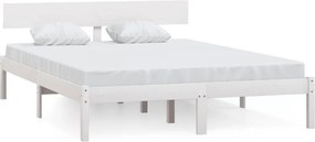 vidaXL Small Double fehér tömör fa ágykeret 120 x 190 cm