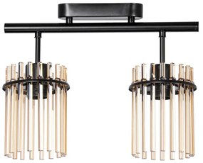 Felületre szerelhető csillár  2xE27/60W/230V fekete/füstös