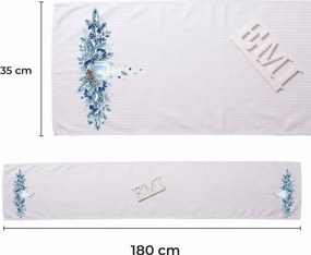 EMI Winter Blueberry damaszt terítő 35x180 cm