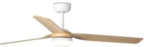 FARO 33816WT-20 - LED Dimmelhető ventilátor PUNT M LED/18W/230V barna/fehér átm. 132 cm WT + távirányító