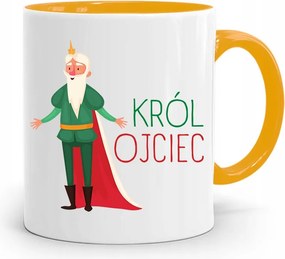 Sárga Bögre Apák Napi Ajándék Apák Királya fényképes nyomattal