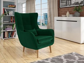 LEVI design füles fotel - zöld