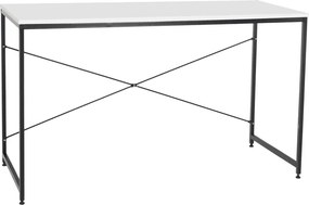 Íróasztal, fehér/fekete, 120x60 cm, MELLORA