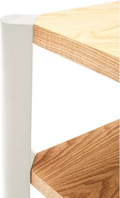 Krémszínű-világos natúr színű polcos állvány tölgyfa dekorral 126x128x43 cm Bona – Teulat