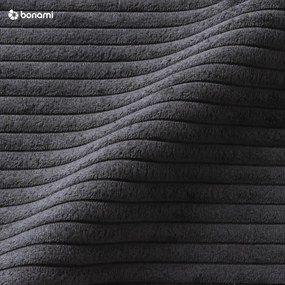 Antracitszürke kordbársony kinyitható sarokkanapé (bal oldali) Brave Dave – Miuform