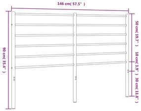 fekete fém fejtámla 140 cm