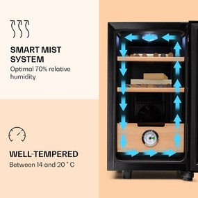 Klarstein El Presidente 23, humidor, 23 liter, 45 W, érintős vezérlés, bükkfa, LED