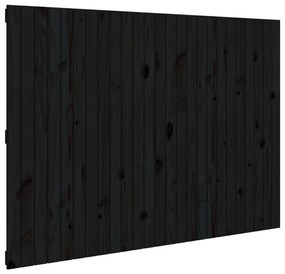 fekete tömör fenyőfa fali fejtámla 159,5x3x110 cm