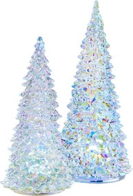 CRYSTAL LED üveg fenyő 23 cm gyöngyház szín