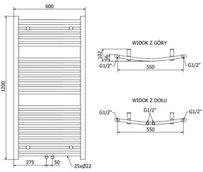 Mexen Ares, elektromos fűtőelem 1200x600 mm + fűtőrúd 600 W, fehér, W102-1200-600-2600-20