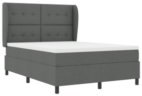 Boxspring Ágy Matrac Készlettel - Sötétszürke, 160x200 cm Szövet