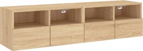 vidaXL 2 db sonoma tölgy színű szerelt fa fali TV-szekrény 60x30x30 cm