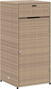 vidaXL bézs polyrattan kerti tárolószekrény 55 x 55 x 111 cm