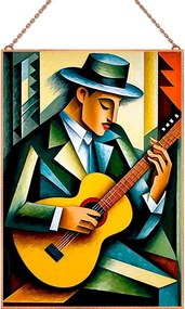 Gitáros 5 üvegkép, falikép