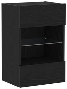LED TV Szekrény Fekete Tölgy 40x30x60,5cm Szerelt Fa