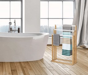 Törülközőtartó, bambusz/fehér, KOMO NEW