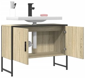 sonoma tölgy szerelt fa fürdőszobai mosdószekrény 80x33x60 cm