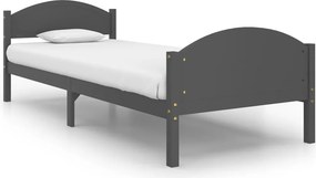 vidaXL sötétszürke tömör fenyőfa ágykeret matrac nélkül 100x200 cm