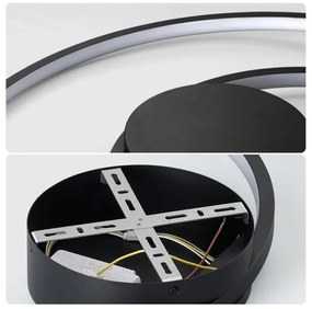 Brilagi- LED dimmelhető mennyezeti lámpa TWISTER LED/48W/230V Ø 50 cm fekete +távirányító