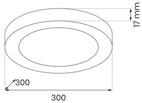LED mennyezeti lámpa EVORA LED/24W/230V 3000/4000/6000K átm. 30 cm fekete