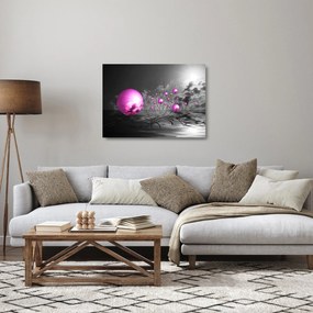 Rózsaszín gömbök képe (üvegen) (70x50 cm)