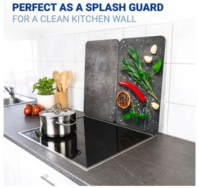 Edzett üveg tűzhely fedőlap szett 2 db-os 52x30 cm Rosemary – Maximex