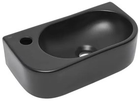 Mosdótál SAT Infinitio 40x21,5 cm fekete matt felülettel túlcsordulás nélkül SATINF4021LBKM