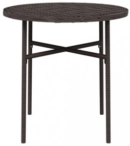 barna polyrattan teázóasztal 45 cm