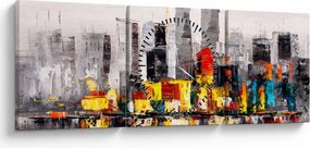 Kép - A nagyváros festménye (órával) (90x30 cm)