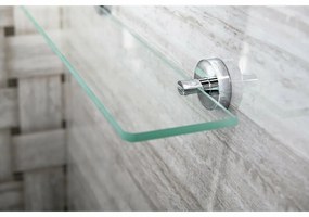 SAPHO XR009 X-Round üvegpolc tartó 8 mm, ezüst