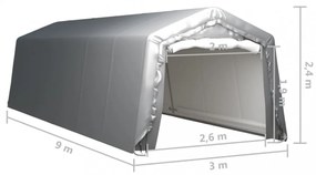 szürke acél tárolósátor 300 x 900 cm