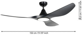 EGLO 35114 PORTSEA Ventilátoros lámpa LED IP20
