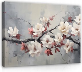 Hálószoba Vászonkép Cseresznyevirágok Szürke Modern Vászon Falikép 120x80