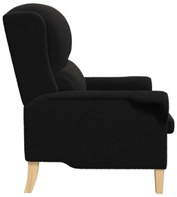 karosszék Fekete 76 x 94 x 102 cm Puha Sherpa anyag, mérnöki fa