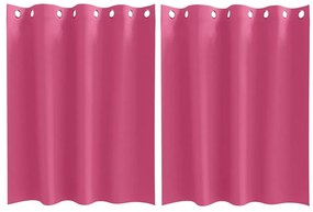Függönyök függönyökkel 2 pcs Fényes rózsaszín Poliészter