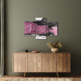 Kép - Rózsaszín-fekete absztrakció (90x60 cm)