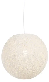 Rusztikus függőlámpa fehér gömb 35 cm - Corda