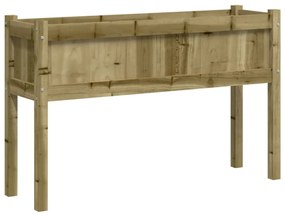 impregnált fenyőfa kerti virágláda lábakkal 110 x 31 x 70 cm