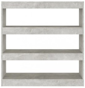 betonszürke térelválasztó könyvszekrény 100 x 30 x 103 cm