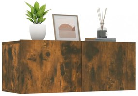 2 db füstös tölgy színű szerelt fa TV-szekrény 80 x 30 x 30 cm