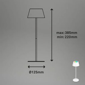 Brilo - LED RGB újratölthető érintésvezérlésű asztali lámpa KIKI LED/2,6W/5V IP44 2600 mAh fehér