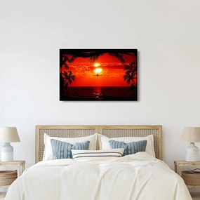 Kép - naplemente repülőgéppel (90x60 cm)