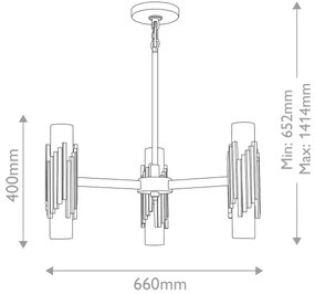Elstead MARVELE6-AB-OPAL - MARVELE rúdon csillár 6xE14/40W/230V arany