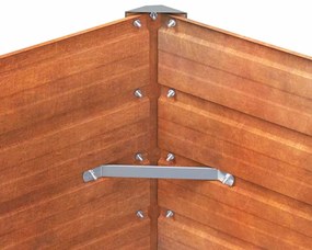 rozsda színű corten acél kerti magaságyás 100 x 40 x 45 cm