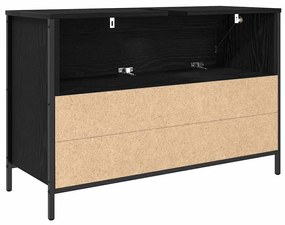 fekete tölgy fürdőszobai mosdószekrény fiókokkal 90x34,5x60 cm