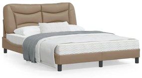 cappuccino színű műbőr ágykeret matrac nélkül Hvar 140x200 cm