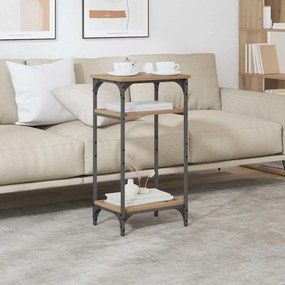 Oldal asztal polcokkal kézműves tölgy 40 x 30 x 75 cm Faanyag